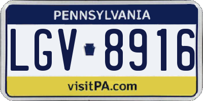 PA license plate LGV8916