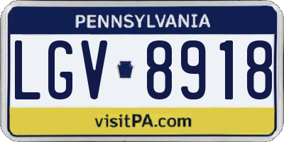 PA license plate LGV8918