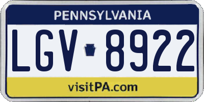 PA license plate LGV8922