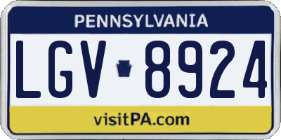 PA license plate LGV8924