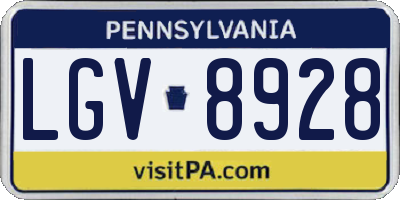 PA license plate LGV8928