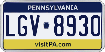 PA license plate LGV8930