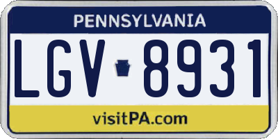 PA license plate LGV8931