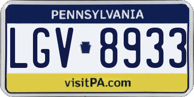 PA license plate LGV8933