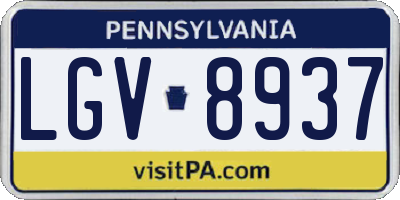 PA license plate LGV8937
