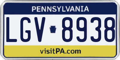 PA license plate LGV8938