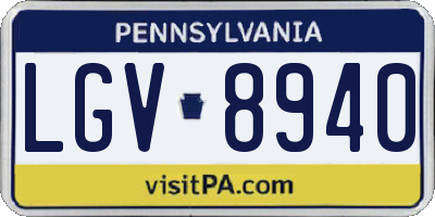 PA license plate LGV8940