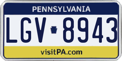 PA license plate LGV8943