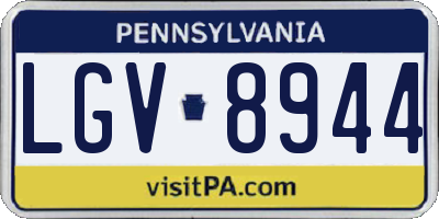 PA license plate LGV8944