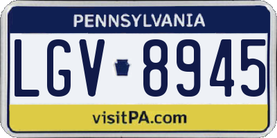 PA license plate LGV8945