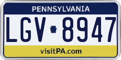 PA license plate LGV8947