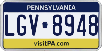 PA license plate LGV8948