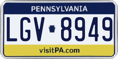 PA license plate LGV8949