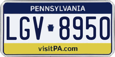 PA license plate LGV8950