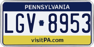 PA license plate LGV8953