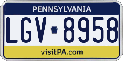 PA license plate LGV8958