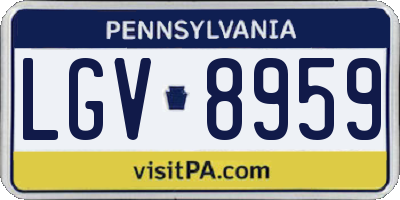PA license plate LGV8959