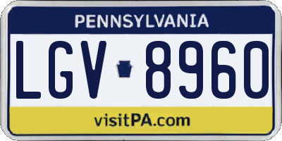 PA license plate LGV8960