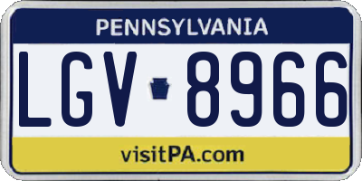 PA license plate LGV8966