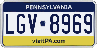 PA license plate LGV8969