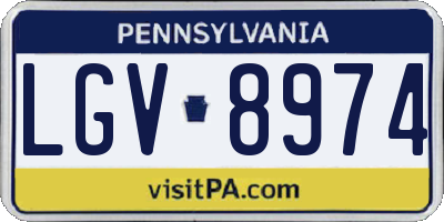 PA license plate LGV8974