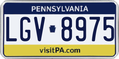 PA license plate LGV8975