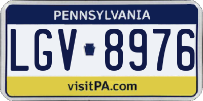 PA license plate LGV8976
