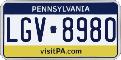 PA license plate LGV8980