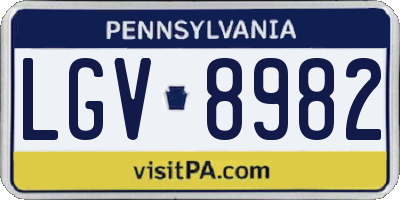 PA license plate LGV8982