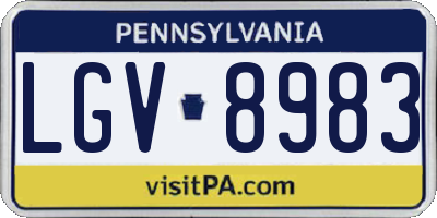 PA license plate LGV8983