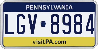 PA license plate LGV8984