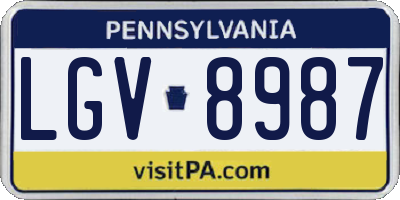 PA license plate LGV8987