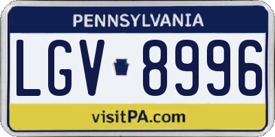 PA license plate LGV8996