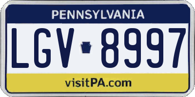 PA license plate LGV8997