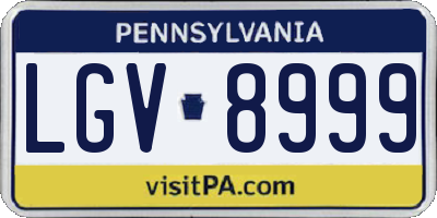 PA license plate LGV8999