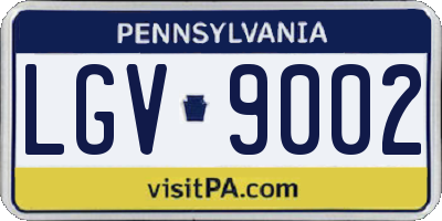 PA license plate LGV9002