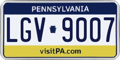 PA license plate LGV9007