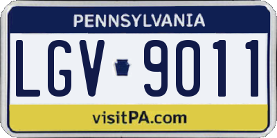 PA license plate LGV9011