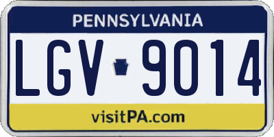 PA license plate LGV9014