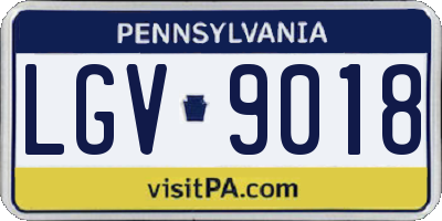 PA license plate LGV9018
