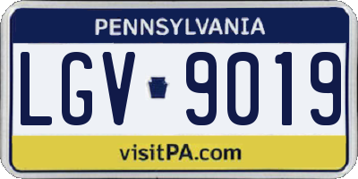 PA license plate LGV9019