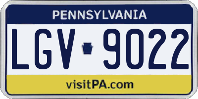 PA license plate LGV9022