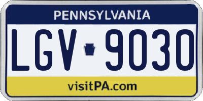 PA license plate LGV9030