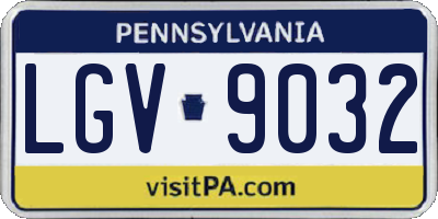 PA license plate LGV9032