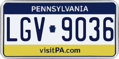 PA license plate LGV9036