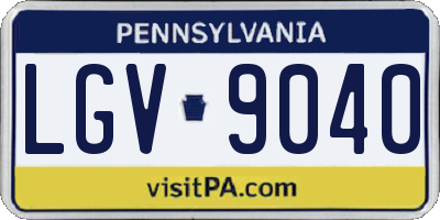 PA license plate LGV9040