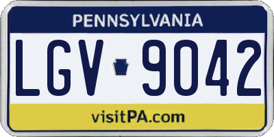 PA license plate LGV9042