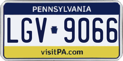 PA license plate LGV9066