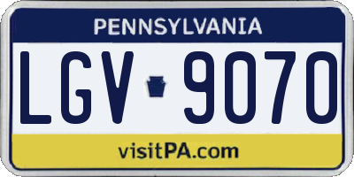 PA license plate LGV9070