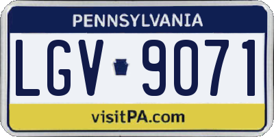 PA license plate LGV9071